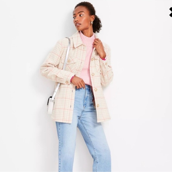 Loft Plaid Shacket - Picture 2 of 7
